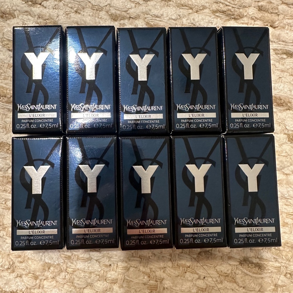 Lot of 10 YSL Y L'elixir parfum concentre mini splash